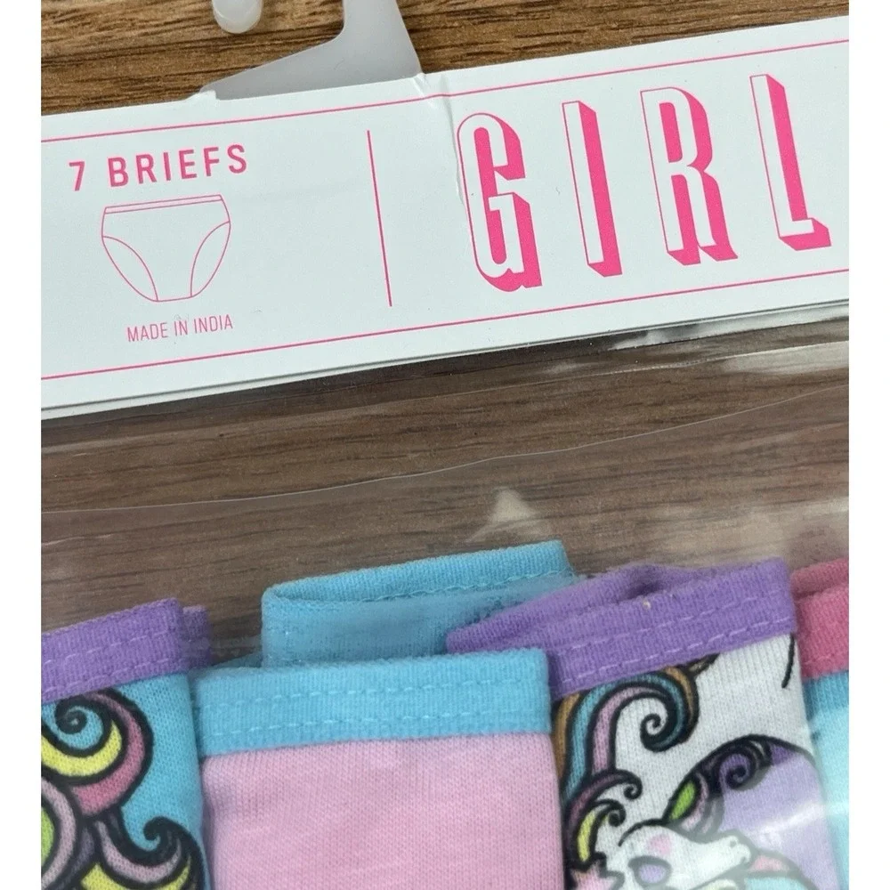 The Children's Place Girls Underwear, 7 Pairs of Briefs, Unicorns Size Small 5-6